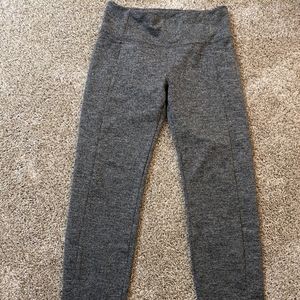 Athleta Tight Leggings - Grey With Pockets And Slit Hem - Size M Medium